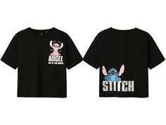 Name It top black with Stitch print  